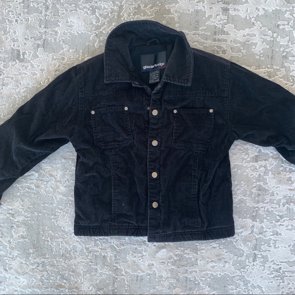 Glaciers edge black corduroy jacket fleece lined